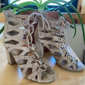 Charlotte Russe tan gladiator lace up heels